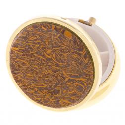 Таблетница на 3 отсека камень змеиная яшма цвет золото