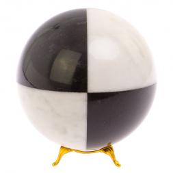 Шар из черного змеевика и мрамора 12,5 см