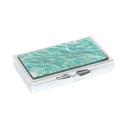 Таблетница на 7 отделений камень амазонит серебристая