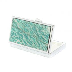 Таблетница на 7 отделений камень амазонит серебристая