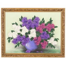 Картина из каменной крошки "Букет сирени" багет 36х46 см