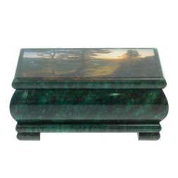 Шкатулка "Закат" из змеевика 16х8х7,5 см