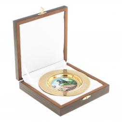 Тарелка сувенирная "Санкт-Петербург Медный всадник" 12 см Златоуст