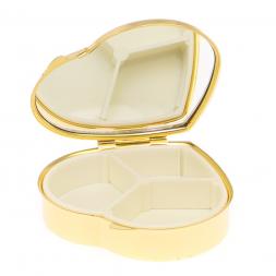 Таблетница "Сердце" на 3 отделения камень пирит цвет золото