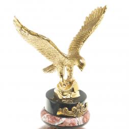 Настольные часы "Орел" из бронзы и камня креноид