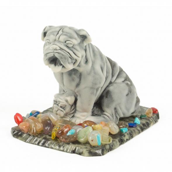 Сувенир &amp;quot;Бульдог с щенком&amp;quot; из мрамолита 118589