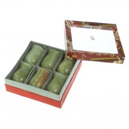 Набор стопок из оникса 6 штук в картонной коробке 40 мл 5х6,5 см (2х3)