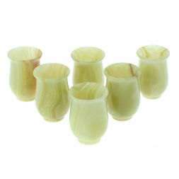 Набор стопок из оникса 6 штук в картонной коробке 40 мл 5х6,5 см (2х3)