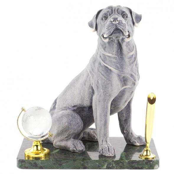 Подставка под ручку &amp;quot;Ротвейлер&amp;quot; змеевик мрамолит 120624