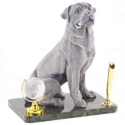 Подставка под ручку "Ротвейлер" змеевик мрамолит