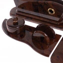 Письменный прибор "Арка" камень обсидиан коричневый