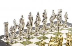 Шахматы настольные "Великая Отечественная война" доска 44х44 см мрамор змеевик