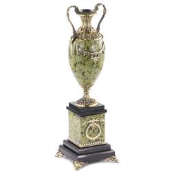 Ваза из натурального змеевика и бронзы "Афина"