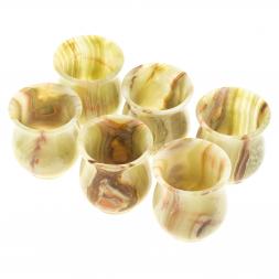 Набор стаканов из оникса в футляре 6,1х7 см (2,5х3) 110 мл 6 шт