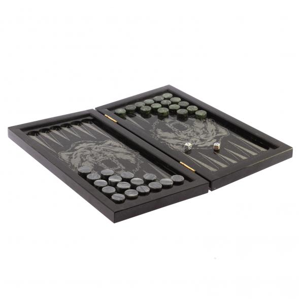 Нарды из камня с гравировкой &amp;quot;Медведь&amp;quot; 124924