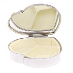 Таблетница "Сердце" на 3 отделения камень змеиная яшма цвет серебро