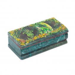 Шкатулка Хозяйка медной горы змеевик 14х7х5 см