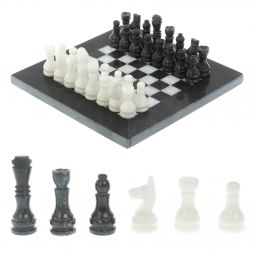 Каменные шахматы "Сувенирные" из мрамора доска 20х20 см