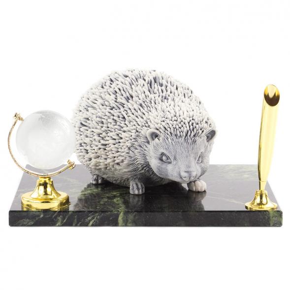 Подставка под ручку &amp;quot;Ежик&amp;quot; змеевик мрамолит 120627