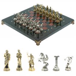 Шахматы "Олимпийские игры" доска 28х28 см лемезит змеевик
