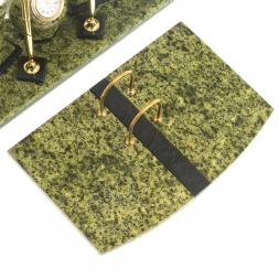 Настольный набор из натурального змеевика "Шар"