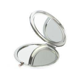 Зеркало круглое из камня офит цвет серебро