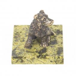 Статуэтка из бронзы и змеевика "Собачка средняя №3"