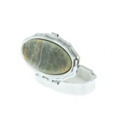 Таблетница эллипс на 2 отделения камень шайтанский переливт 6х3,5х2 см