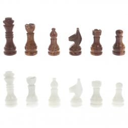 Каменные шахматы "Сувенирные" мрамор, оникс доска 20х20 см