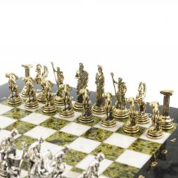 Шахматы "Олимпийские игры" доска 28х28 см мрамор змеевик