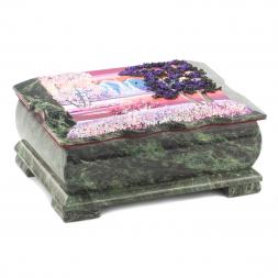 Шкатулка с расписной крышкой "Зимний пейзаж" 17х12х7,5 см