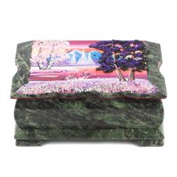 Шкатулка с расписной крышкой "Зимний пейзаж" 17х12х7,5 см