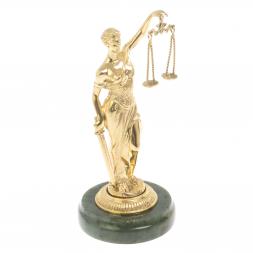 Бронзовая статуэтка "Фемида" на подставке из нефрита