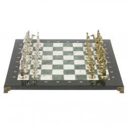 Шахматы "Древний Египет" доска 40х40 см мрамор шабровский змеевик