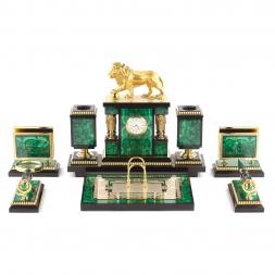 Настольный набор "Лев" малахит