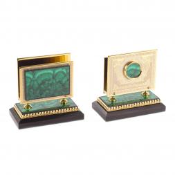 Настольный набор "Лев" малахит