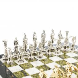 Шахматы &amp;quot;Олимпийские игры&amp;quot; доска 44х44 см мрамор змеевик фигуры металлические