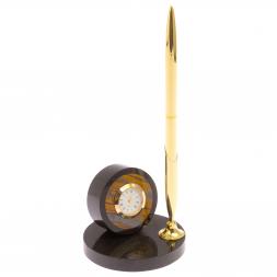 Часы настольные с ручкой тигровый глаз