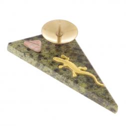 Подсвечник треугольный &amp;quot;Ящерица&amp;quot; змеевик