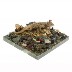 Сувенир "Ящерица" змеевик