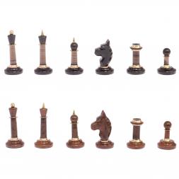 Шахматы из камня обсидиан "Классические" доска 40х40 см