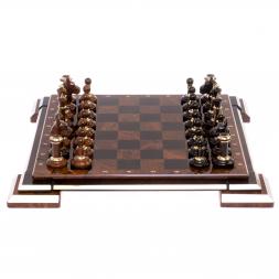 Шахматы из камня обсидиан "Классические" доска 40х40 см