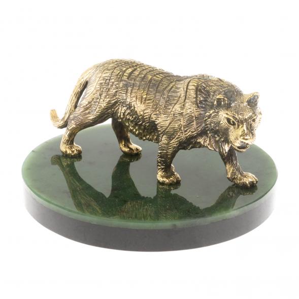 Бронзовая статуэтка &amp;quot;Амурский тигр&amp;quot; на подставке из нефрита 127111