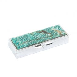 Таблетница на 3 отделения камень амазонит цвет серебро