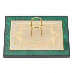 Письменный прибор из малахита "Георгий Победоносец"