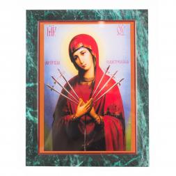 Икона настенная Семистрельная из змеевика 14х18х1,2 см