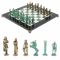 Шахматы "Римляне против Галлов" фигуры бронза / патина 36х36 см мрамор змеевик