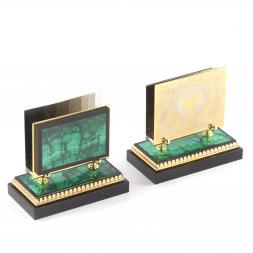 Письменный набор "Фемида" камень малахит Златоуст