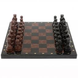 Шахматы " Традиционные" змеевик, лемезит 40х40 см