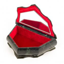 Шкатулка скошенная большая змеевик 17х10х9 см